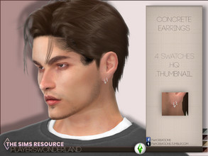 Sims 4 — Concrete Earrings by PlayersWonderland — A fresh pair of earrings for your male sims! It is a pair of left