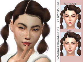 Sims 4 — Freckles N1 by Valuka — Two categories: skin details and blush. 6 types of location. 3 colors.