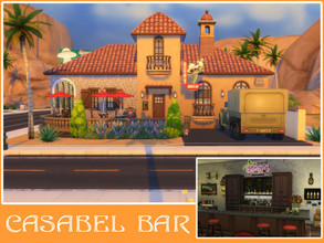 Sims 4 — Casabel Bar (no CC) by Youlie25 — Sul Sul, Here is a new bar for Oasis Spring (Rattlesnake Juice revisited).