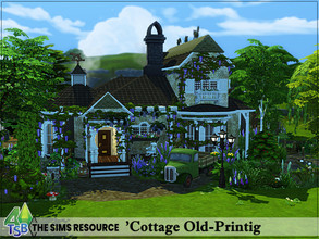 Sims 4 — Cottage Old-Printig by Bozena — The house is located in the Old New Henford. Henford On Bagley. - 1 bathroom - 2