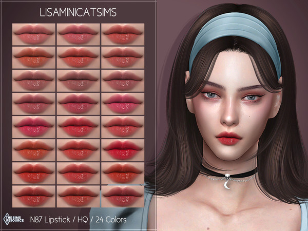 Sims 4 — LMCS N87 Lipstick (HQ) by Lisaminicatsims — -New Mesh -24 swatches -All Skin
