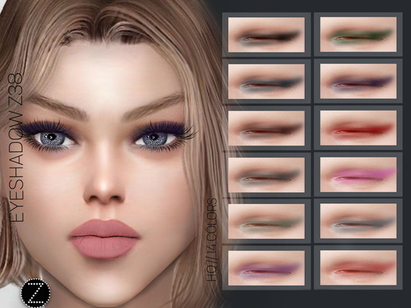 Sims 4 — EYESHADOW Z38 by ZENX — -Base Game -All Age -For Female -14 colors -Works with all of skins -Compatible with HQ