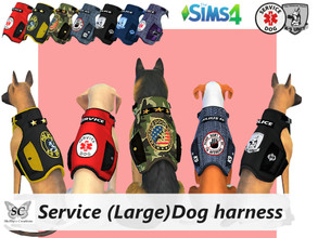Sims 4 — Service (Large) Dog Harness by Shellty — Only for large dogs 7 Swatches Cats&Dogs Required