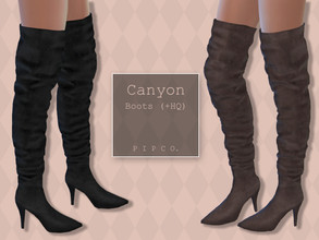 Sims 4 — Canyon Boots. by Pipco — High boots in 9 colors. Base Game Compatible New Mesh All Lods HQ Compatible Specular