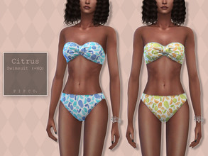 Sims 4 — Citrus Swimsuit. by Pipco — A patterned swimsuit in 8 colors. Base Game Compatible New Mesh All Lods HQ