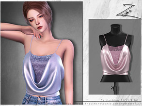 Sims 4 — Sequin Satin Camisole by _zy — New mesh 7 colors All lods HQ compatible hope you will like it~