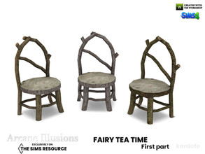 Sims 4 — Arcane Illusions_Fairy tea time_Chair by kardofe — Chair built by the fairies from tree branches, in three