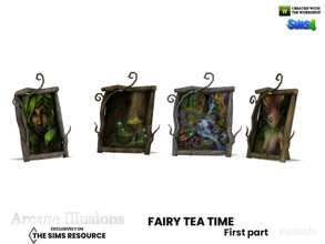 Sims 4 — Arcane Illusions_Fairy tea time_Framework by kardofe — Photo frame, made from tree branches, in four different