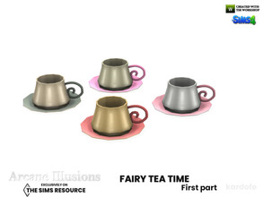 Sims 4 — Arcane Illusions_Fairy tea time_Mug by kardofe — Mug with fantasy design in four colour options