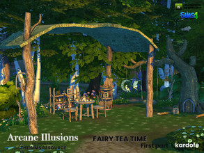 Sims 4 — Arcane Illusions Fairy tea time1 by kardofe — Hidden corner in the middle of the forest, where the fairies meet