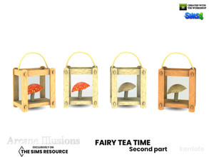 Sims 4 — Arcane Illusions_Fairy tea time_Fairy lantern by kardofe — Wooden and glass lantern with a glowing mushroom