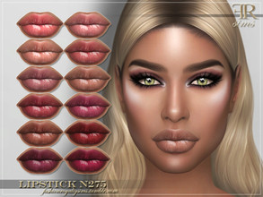 Sims 4 — FRS Lipstick N275 by FashionRoyaltySims — Standalone Custom thumbnail 12 color options HQ texture Compatible