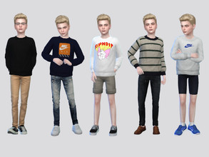 Sims 4 — Barnes Crewneck Sweater Boys by McLayneSims — TSR EXCLUSIVE Standalone item 15 Swatches MESH by Me NO RECOLORING