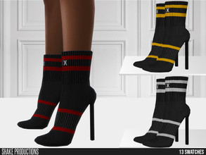 Sims 4 — 725 - Knitting Sock Boots by ShakeProductions — Shoes/High Heel - Boots New Mesh All LODs Handpainted 11 Colors