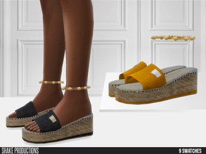 Sims 4 — 726 - Wedge Heel Slippers by ShakeProductions — Shoes/High Heel - Boots New Mesh All LODs Handpainted 9 Colors