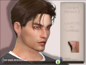 Sims 4 — Concrete Earrings RIGHT by PlayersWonderland — A fresh pair of earrings for your male sims! Now for the right