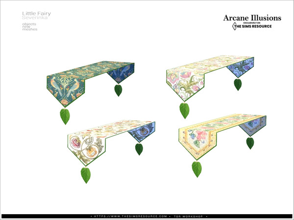 Sims 4 — ArcaneIllusions LittleFairy - tablecloth by Severinka_ — Tablecloth for dinind table 2x1 From the set 'Little