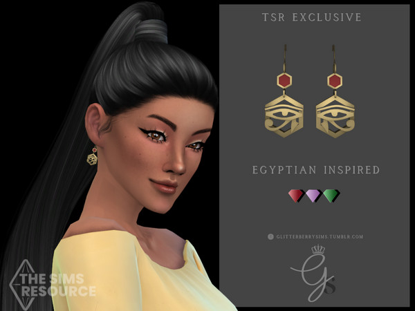 Sims 4 — Egyptian Inspired Earrings by Glitterberryfly — These earrings are inspired by some that my friend bought from