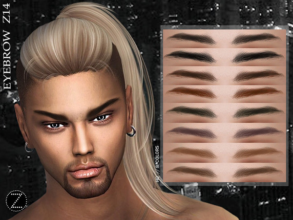 Sims 4 — EYEBROW Z14 by ZENX — -Base Game -All Age -For Female -8 colors -Works with all of skins -Compatible with HQ mod