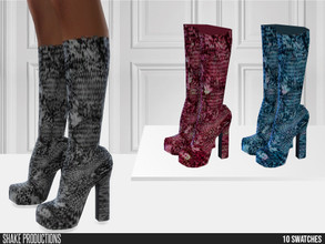 Sims 4 — 731 - Leather Boots by ShakeProductions — Shoes/ Boots All LODs Handpainted 10 Colors