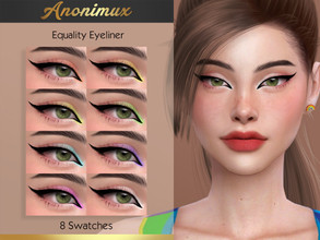 Sims 4 — Equality Eyeliner (Collab) by Anonimux_Simmer — - 8 Swatches - Compatible with the color slider - BGC - HQ -