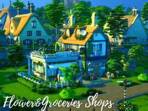Sims 4 — Flower&Groceries Shops by simmer_adelaina — This two small shops stand one by another, there is even a small
