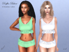 Sims 4 — Ruffles Bikini by pizazz — Ruffles Bikini Swimsuit for your sims 4 game. image above was taken in game so that