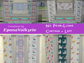 Sims 4 — No Prob-Llama Curtain - Left Request by EponaValkyrie — A collection of 6 Llama swatches for the LEFT curtain.