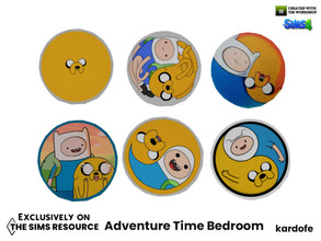 Sims 4 — Adventure Time Bedroom_Rug by kardofe — Round carpet, with images from the Adventure Time cartoon series, in six