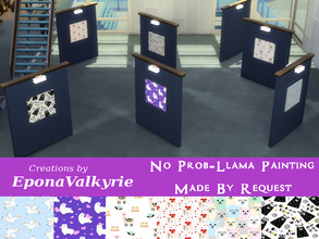 Sims 4 — No Prob-Llama Painting Set Request by EponaValkyrie — A collection of 6 Llama painting swatches. Requested by