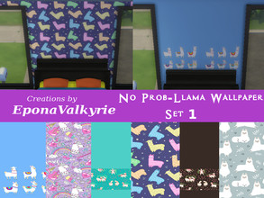 Sims 4 — No Prob-Llama Wallpaper Set 1 Request by EponaValkyrie — A collection of 6 Llama wallpaper swatches. Requested