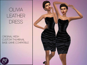 Sims 4 — Leather Dress Vol.10  by linavees — Original Mesh Custom thumbnail Base game compatible Happy simming!