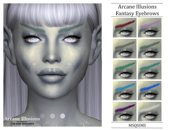 Sims 4 — Arcane Illusions Fantasy Eyebrows by MSQSIMS — These Eyebrows are available in 10 colors.They match my Arcane