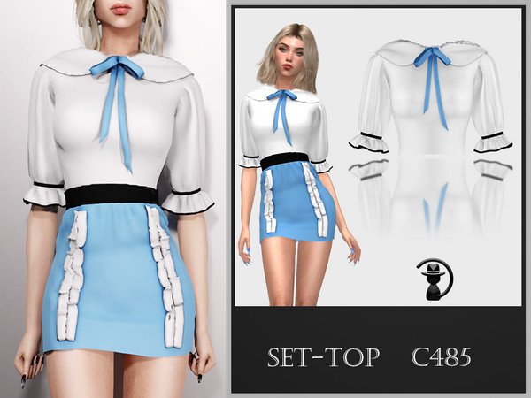 Sims 4 — Set-Top C485 by Daph's — 10 Swatches Compatible with HQ mod Works with all of skins Custom Thumbnail New Mesh