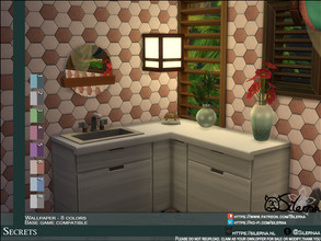 Sims 4 — Secrets by Silerna — - Basegame compatible - Wallpapers - Tiles - 8 different colors - Please do not reupload,