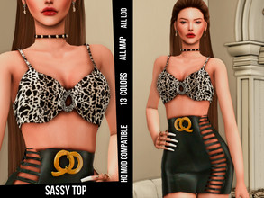 Sims 4 — Sassy Top by couquett — Simple top for your sims Top in 13 colors. this femenine top is compatible with HQ mod