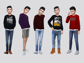 Sims 4 — Makino Sweater Top Boys by McLayneSims — TSR EXCLUSIVE Standalone item 15 Swatches MESH by Me NO RECOLORING