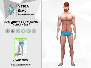 Sims 4 — SD's Shorts as Swimming Trunks - Set 1 by David_Mtv2 — Available in 9 swatches for teen to elder. Textures from