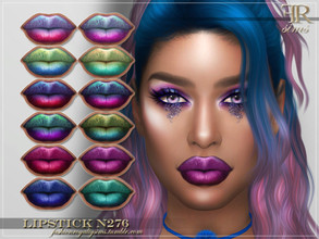 Sims 4 — FRS Lipstick N276 by FashionRoyaltySims — Standalone Custom thumbnail 12 color options HQ texture Compatible