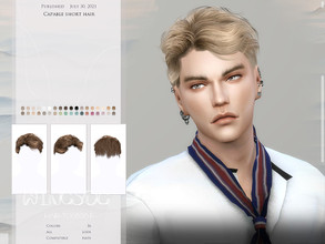 Sims 4 — WINGS-TO0806-Capable short hair by wingssims — Colors:36 All lods Compatible hats Hope you like it! 