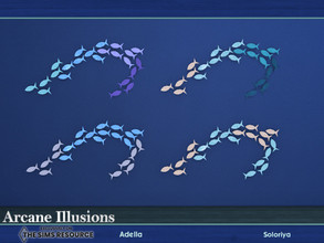 Sims 4 — Arcane Illusions - Adella. Fishes, Wall Sculpture by soloriya — Fishes wall sculpture. Part of Arcane Illusions