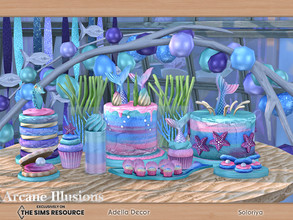 Sims 4 — Arcane Illusions - Adella Decor by soloriya — Decorative sweets and desserts for underwater houses. Includes 10