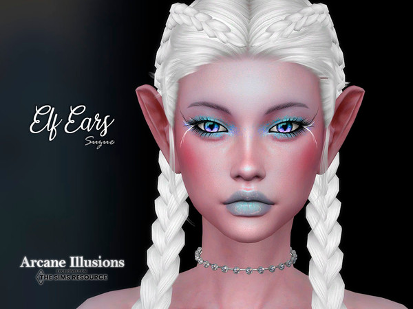 Sims 4 — Arcane Illusions Elf Ears Set by Suzue — -New Mesh (Suzue) -Female and Male (Teen to Elder) -Earring Category