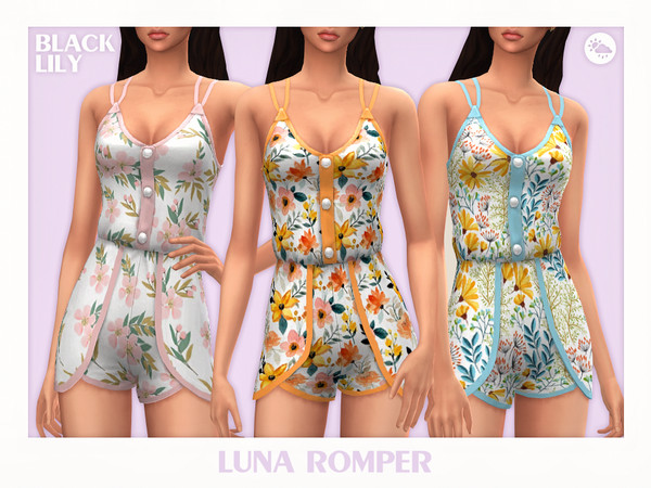 Sims 4 — Luna Romper by Black_Lily — YA/A/Teen 3 Swatches New item
