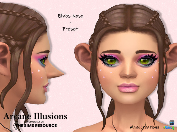 Sims 4 — Arcane Illusions - Nose Preset Elves by MahoCreations — for female and male teen to elder in CAS click on the