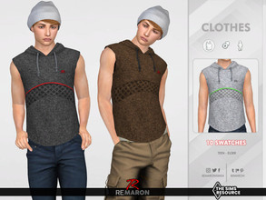 Sims 4 — Hoodie vest 01 for male Sim by remaron — Hoodie vest for YA Male in The Sims 4 ReMaron_M_HoodieVest01 -10