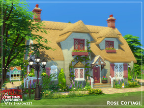 Sims 4 — Rose Cottage  by sharon337 — Rose Cottage is a 2 Bedroom, 2 Bathroom family home. It's built on a 30 x 20 lot in