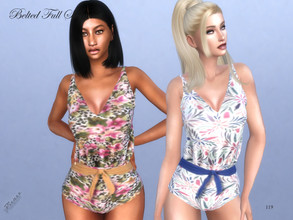 Sims 4 — Belted Full Swimsuit by pizazz — Belted Full Swimsuit for your sims 4 game. image above was taken in game so