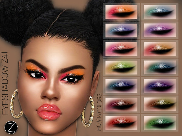 Sims 4 — EYESHADOW Z41 by ZENX — -Base Game -All Age -For Female -14 colors -Works with all of skins -Compatible with HQ