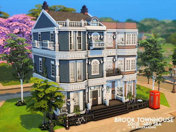 Sims 4 — Brook Townhouse (NO CC) by xogerardine — Two separate apartments in this beautiful London inspired townhouse.